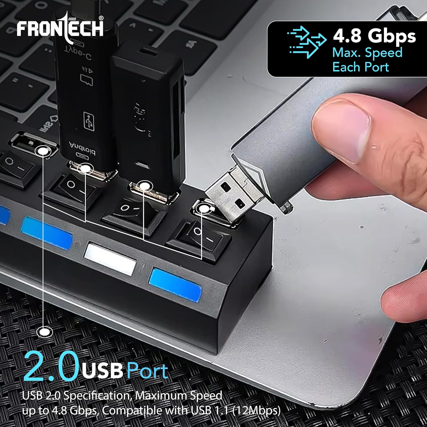 Frontech 4-Port USB Hub NC 0033