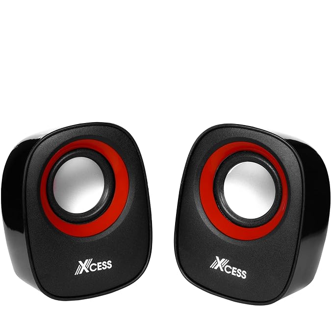 Xcess TRANG-XS242 2.0 USB Powered Multimedia Portable 3W+3W External Laptop/Desktop Speaker (Black, 2.0 Channel)