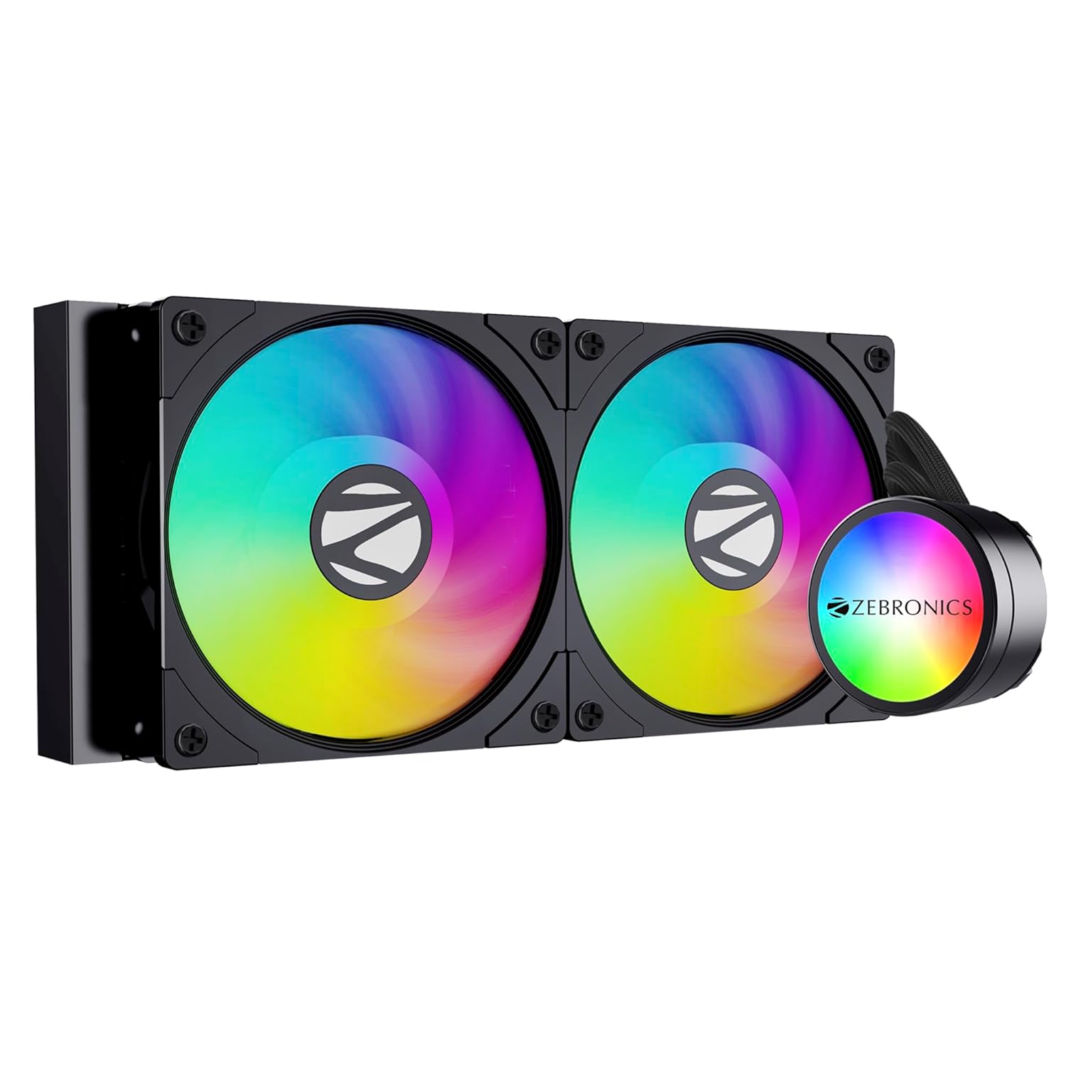 Zebronics ZEB-AIO240VB/W AIO cooling fan features a 240mm radiator, ARGB fans, anti-leak design