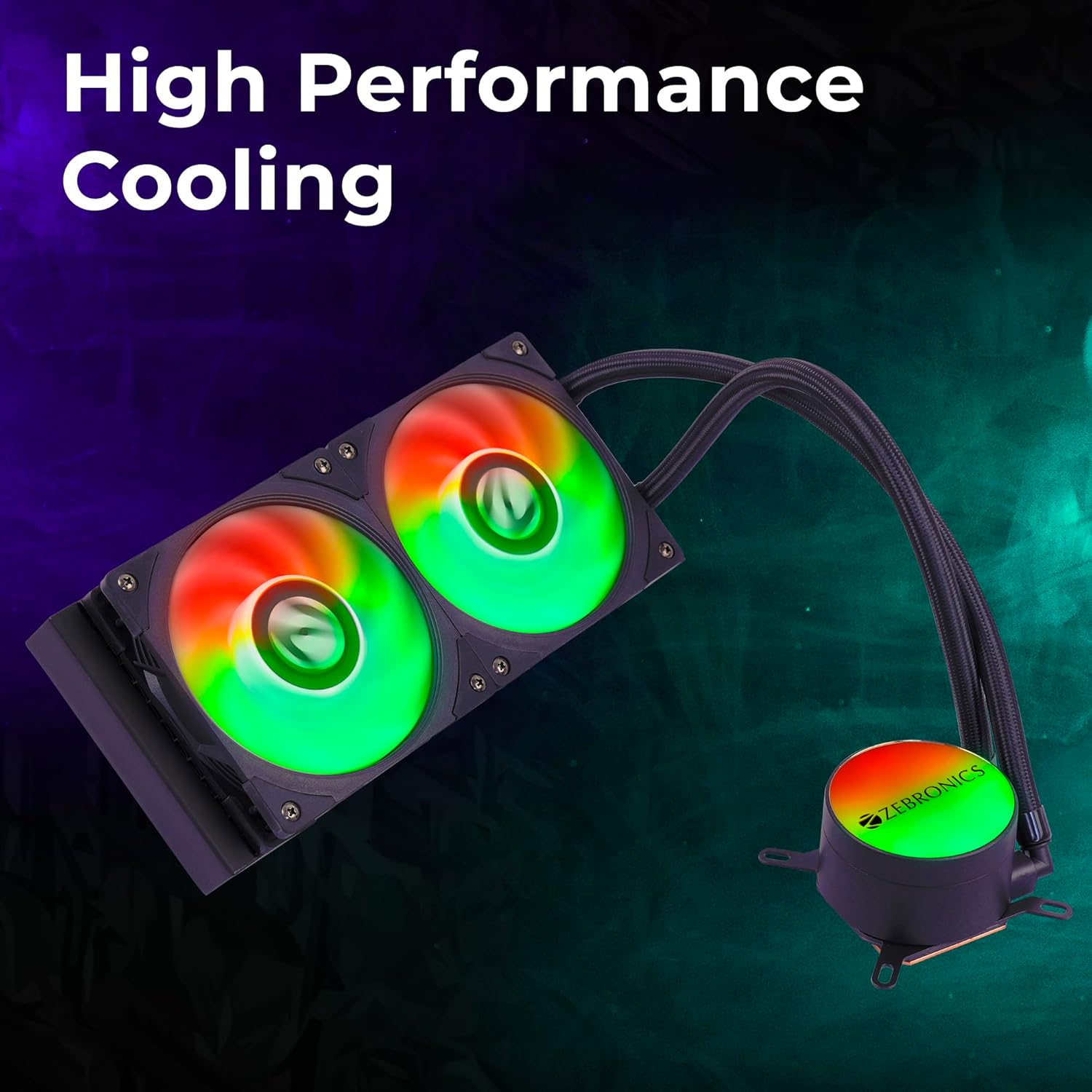 Zebronics ZEB-AIO240VB/W AIO cooling fan features a 240mm radiator, ARGB fans, anti-leak design