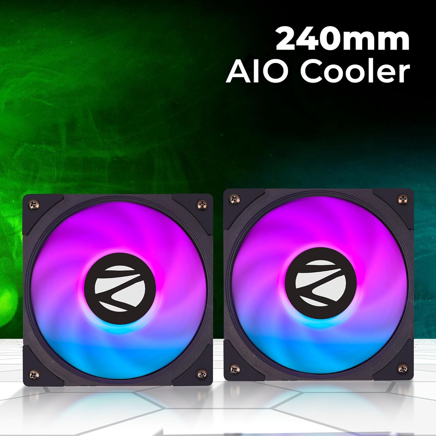 Zebronics ZEB-AIO240VB/W AIO cooling fan features a 240mm radiator, ARGB fans, anti-leak design