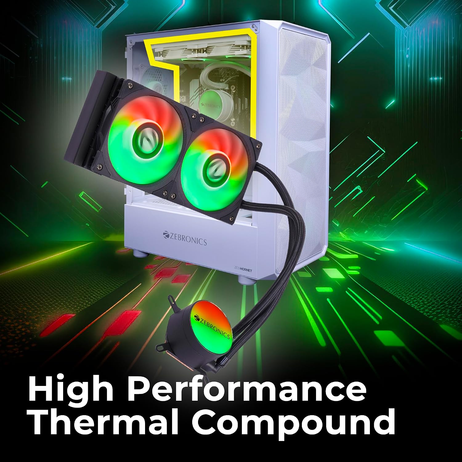 Zebronics ZEB-AIO240VB/W AIO cooling fan features a 240mm radiator, ARGB fans, anti-leak design
