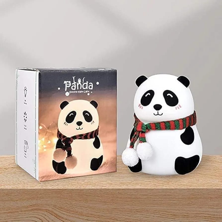 Panda Night Light for Kids, Cute Animal Night Lamp for Nursery,Squishy Silicone PandaTouch Lights Decor,Portable with USB Rechargeable, Gift