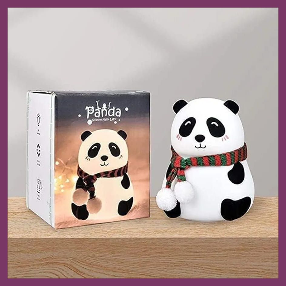Panda Night Light for Kids, Cute Animal Night Lamp for Nursery,Squishy Silicone PandaTouch Lights Decor,Portable with USB Rechargeable, Gift