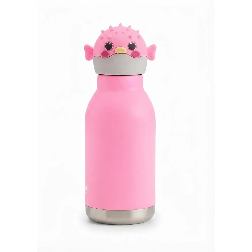 Animal Shaped Stainless Steel Water Bottle, White Novelty Bottle Cap, Kids Water Bottle, Insulated Flask, Portable Design, Stainless Steel B