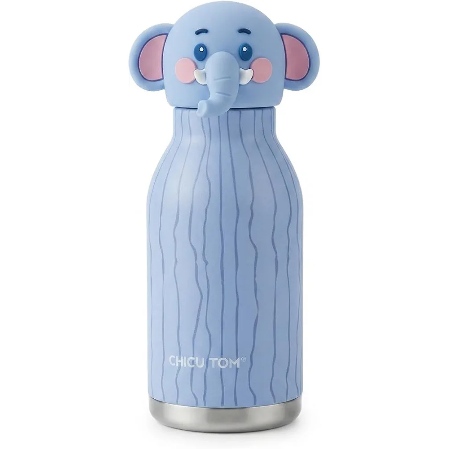 Animal Shaped Stainless Steel Water Bottle, White Novelty Bottle Cap, Kids Water Bottle, Insulated Flask, Portable Design, Stainless Steel B