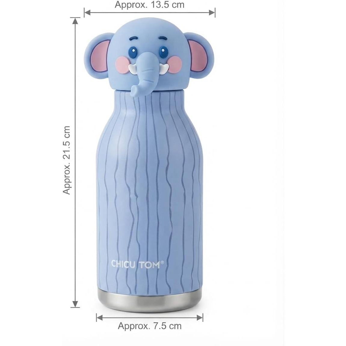 Animal Shaped Stainless Steel Water Bottle, White Novelty Bottle Cap, Kids Water Bottle, Insulated Flask, Portable Design, Stainless Steel B