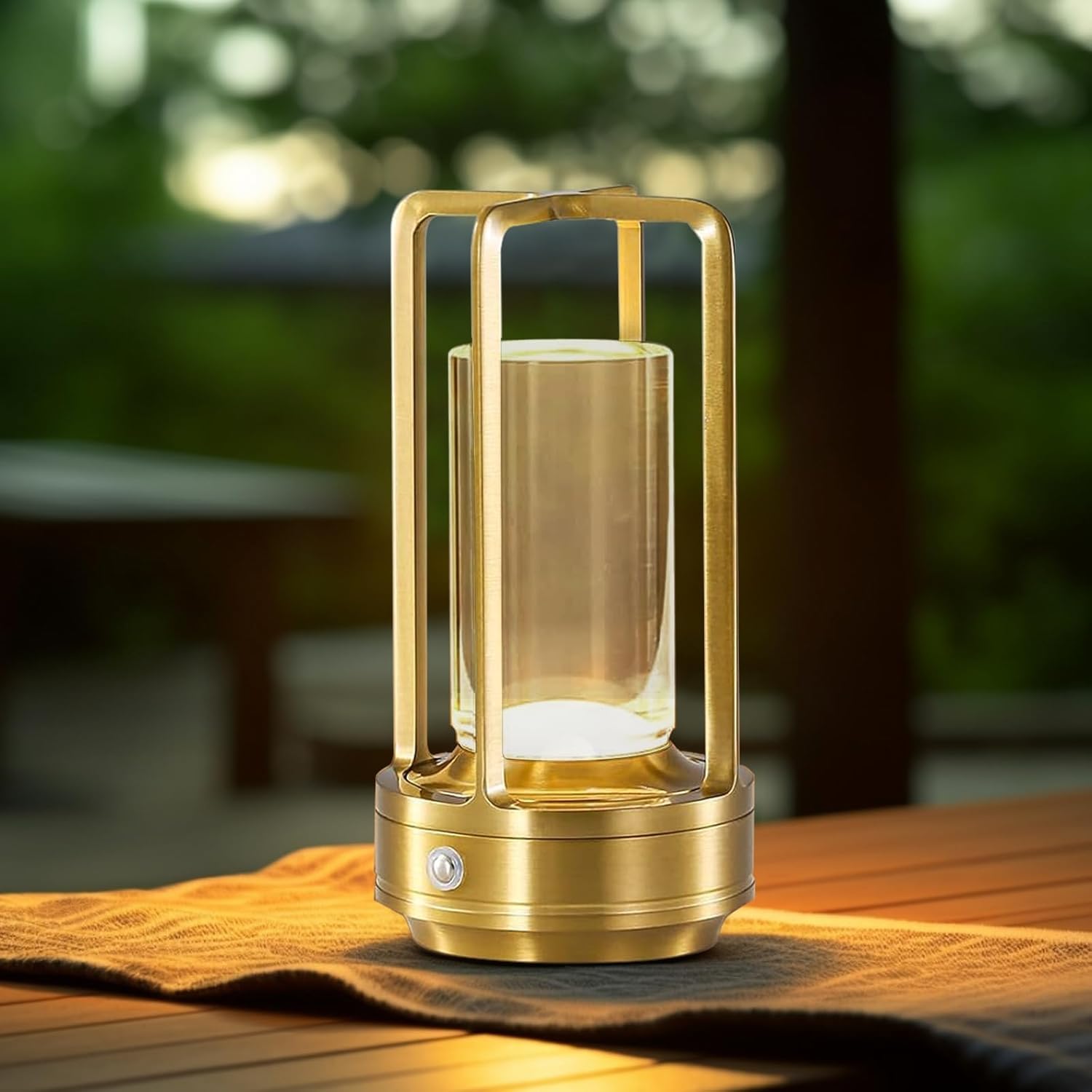 Portable LED Cordless Rechargeable Crystal Table Lamp with 3 Color Modes & Stepless Dimming, Touch Control, USB Type-C Charging, Aluminum