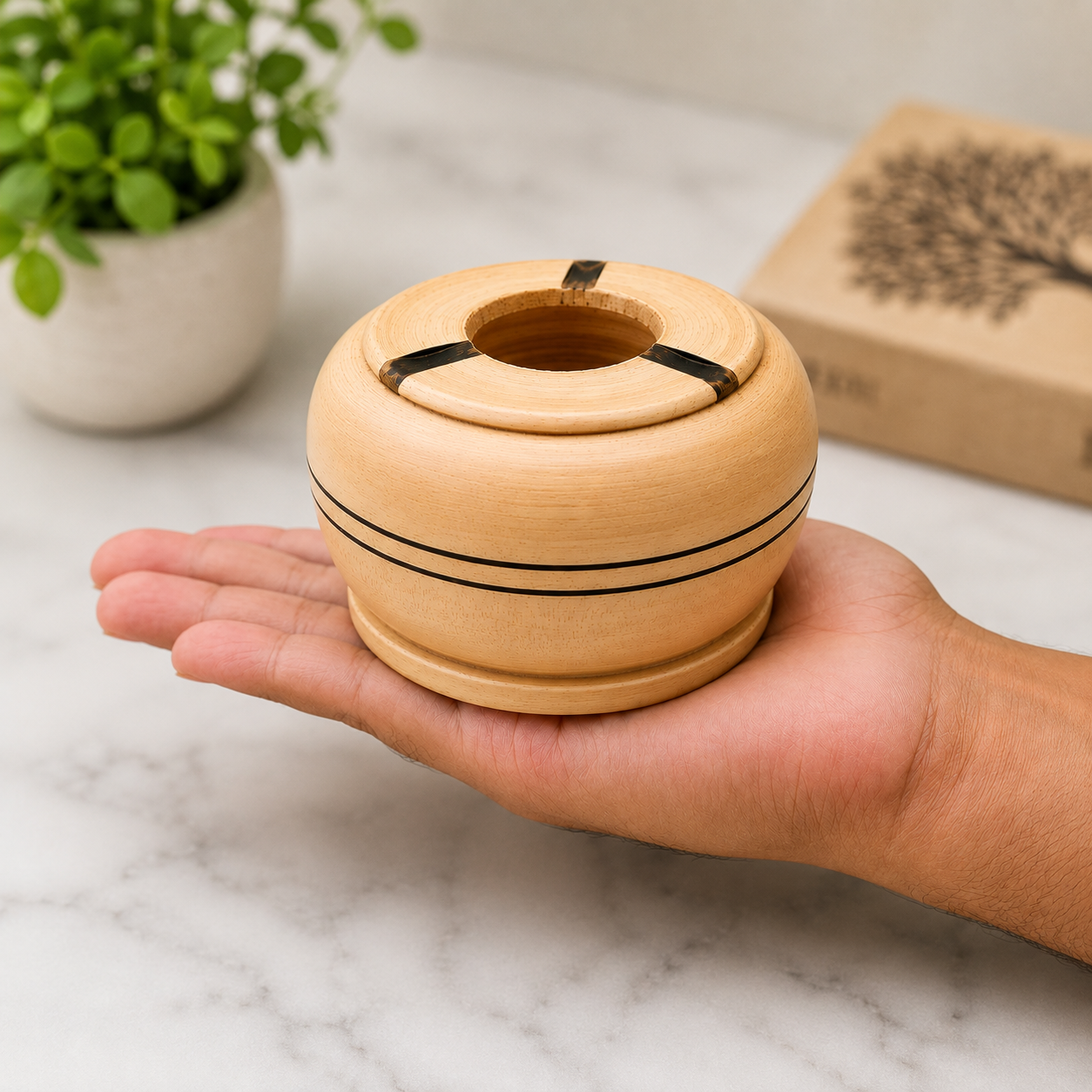 Wooden Cigarette Ash Tray