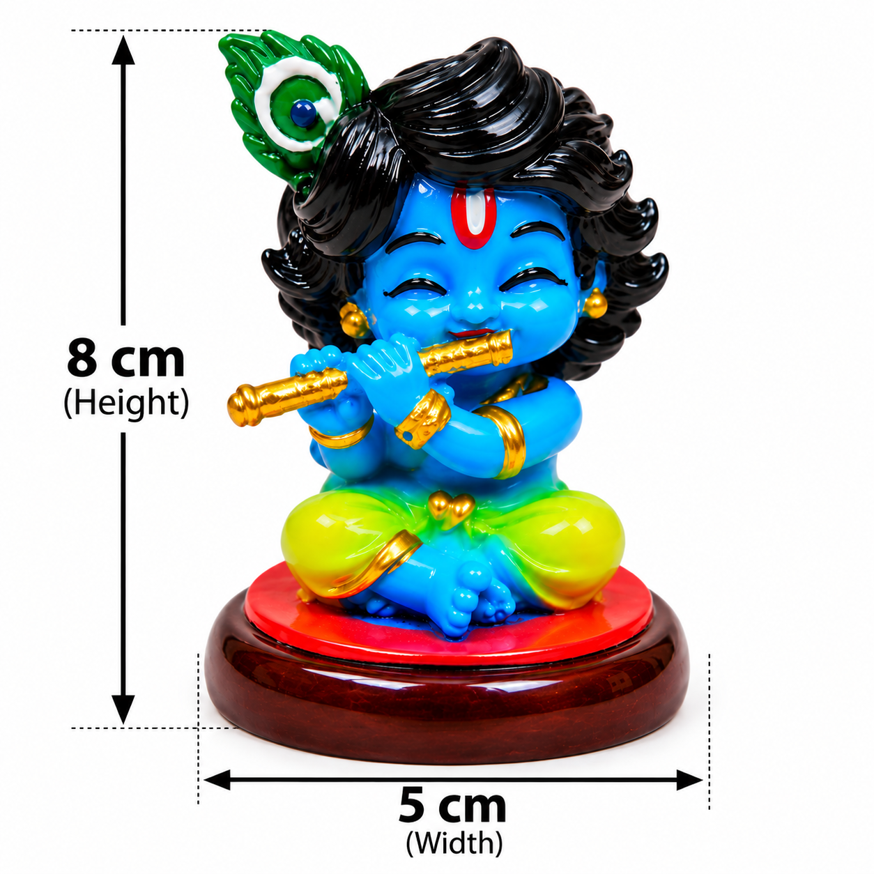 Beautiful Bal Krishna Idol 8 cm | Laddu Gopal Krishna Murti for Home Temple, Pooja Room, Office & Gift