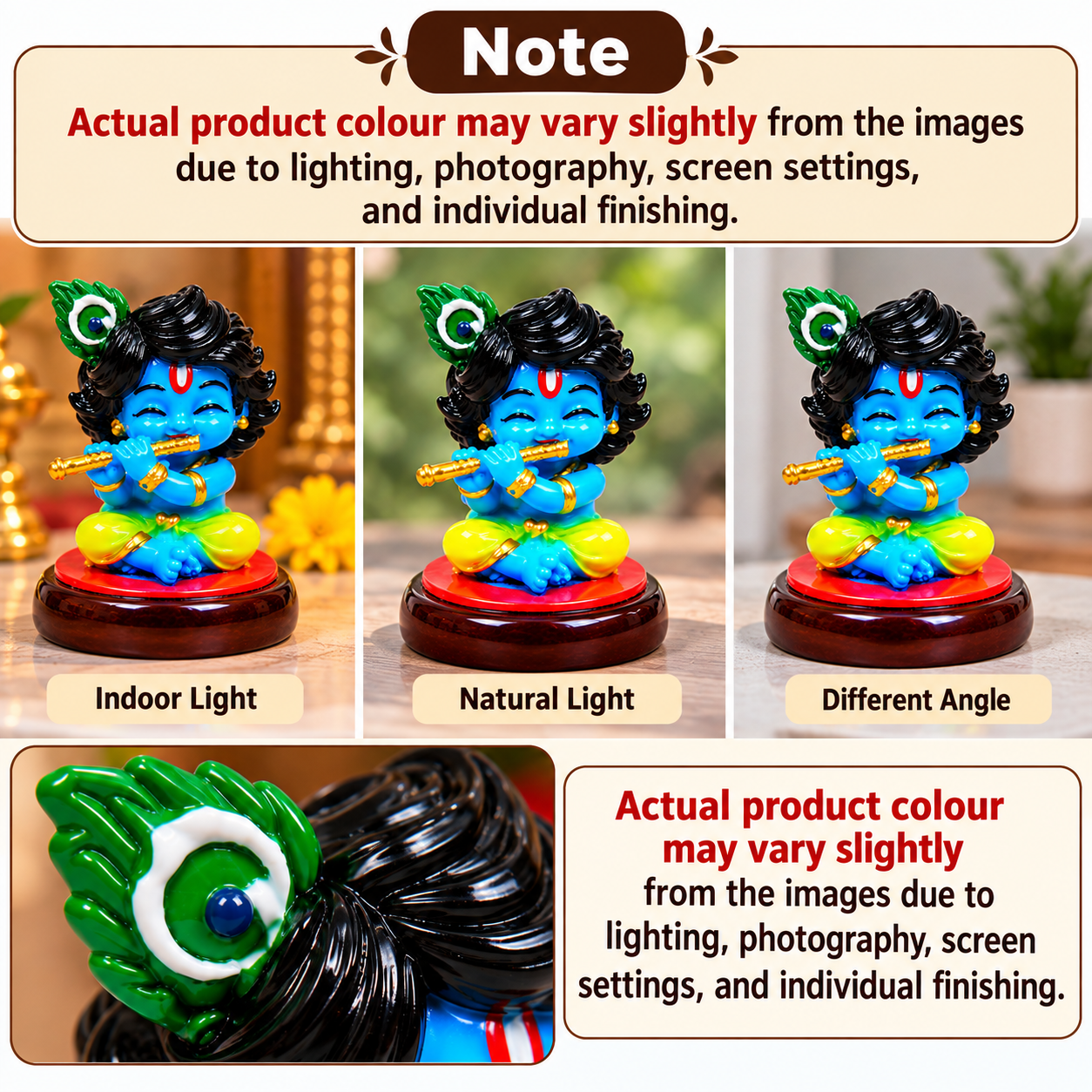 Beautiful Bal Krishna Idol 8 cm | Laddu Gopal Krishna Murti for Home Temple, Pooja Room, Office & Gift