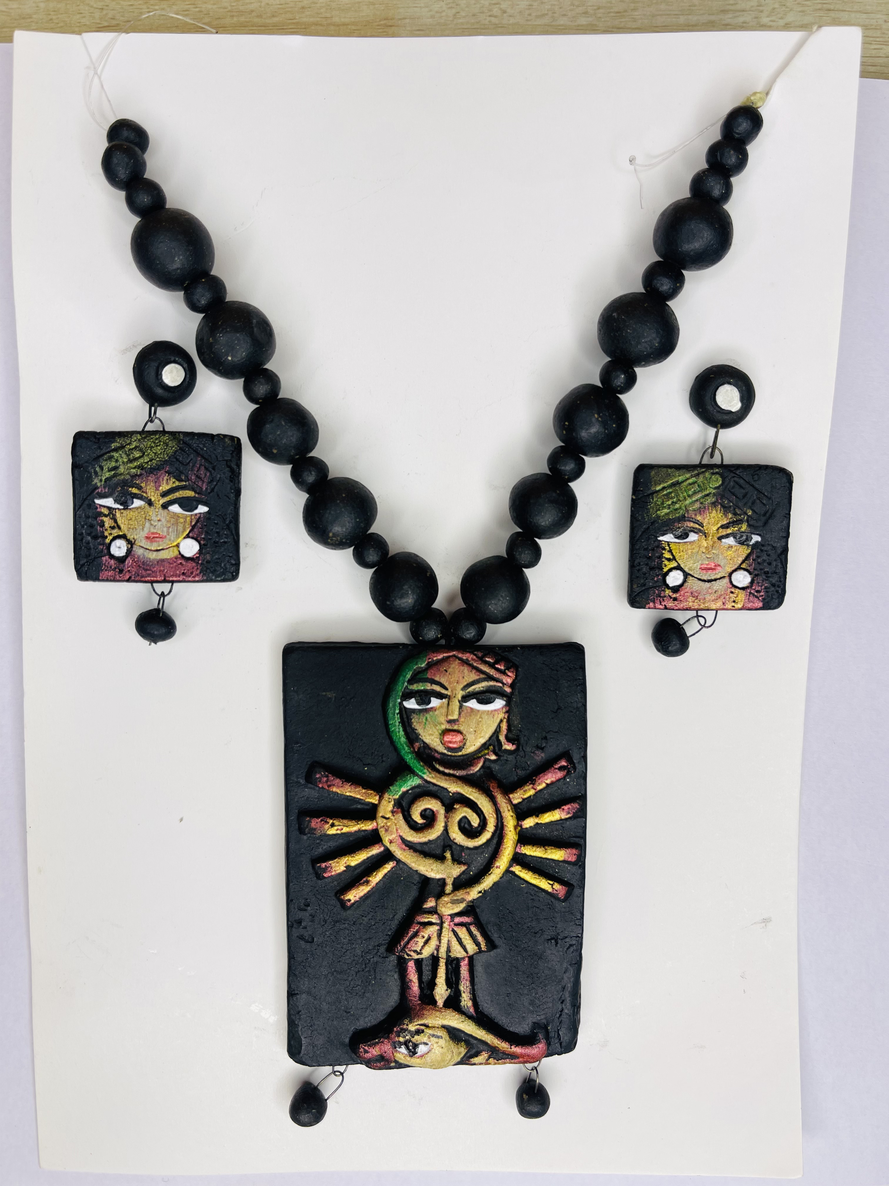 Platone Terracotta Jewellery Necklace Set with Earrings NJ02