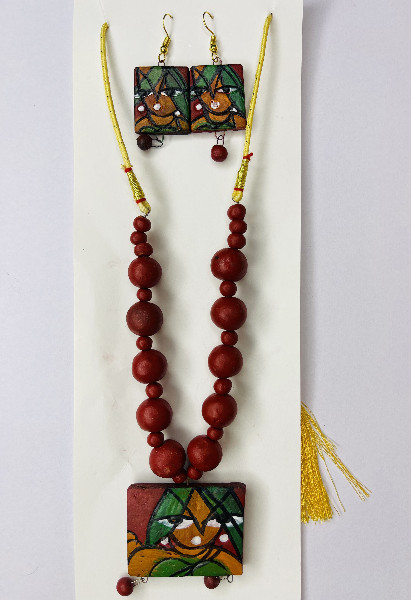 Platone Terracotta Jewellery Necklace Set with Earrings NJ06