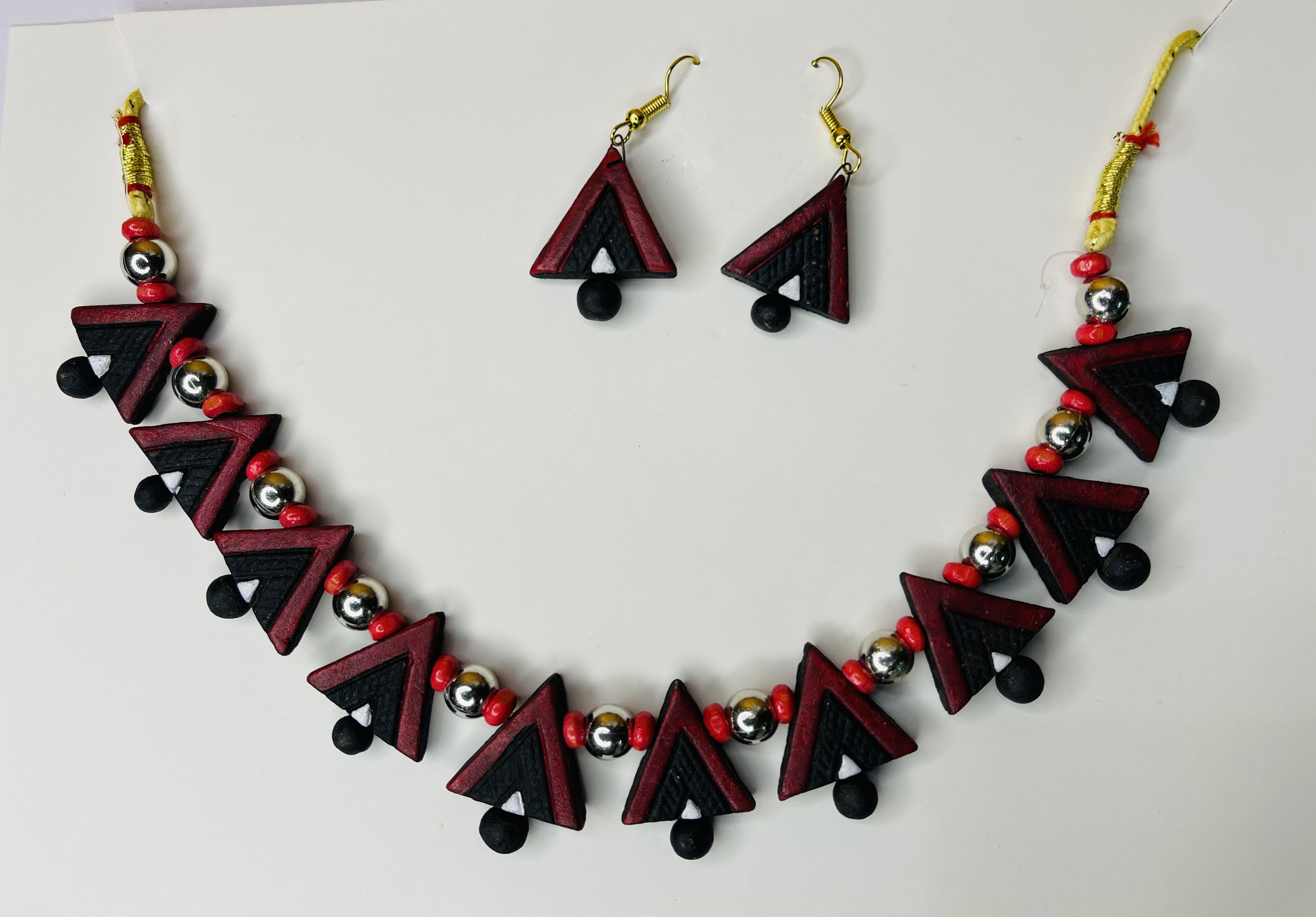 Platone Terracotta Jewellery Necklace Set with Earrings NJ08