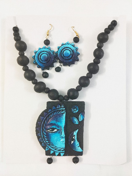 Platone Terracotta Jewellery Necklace Set with Earrings NJ09