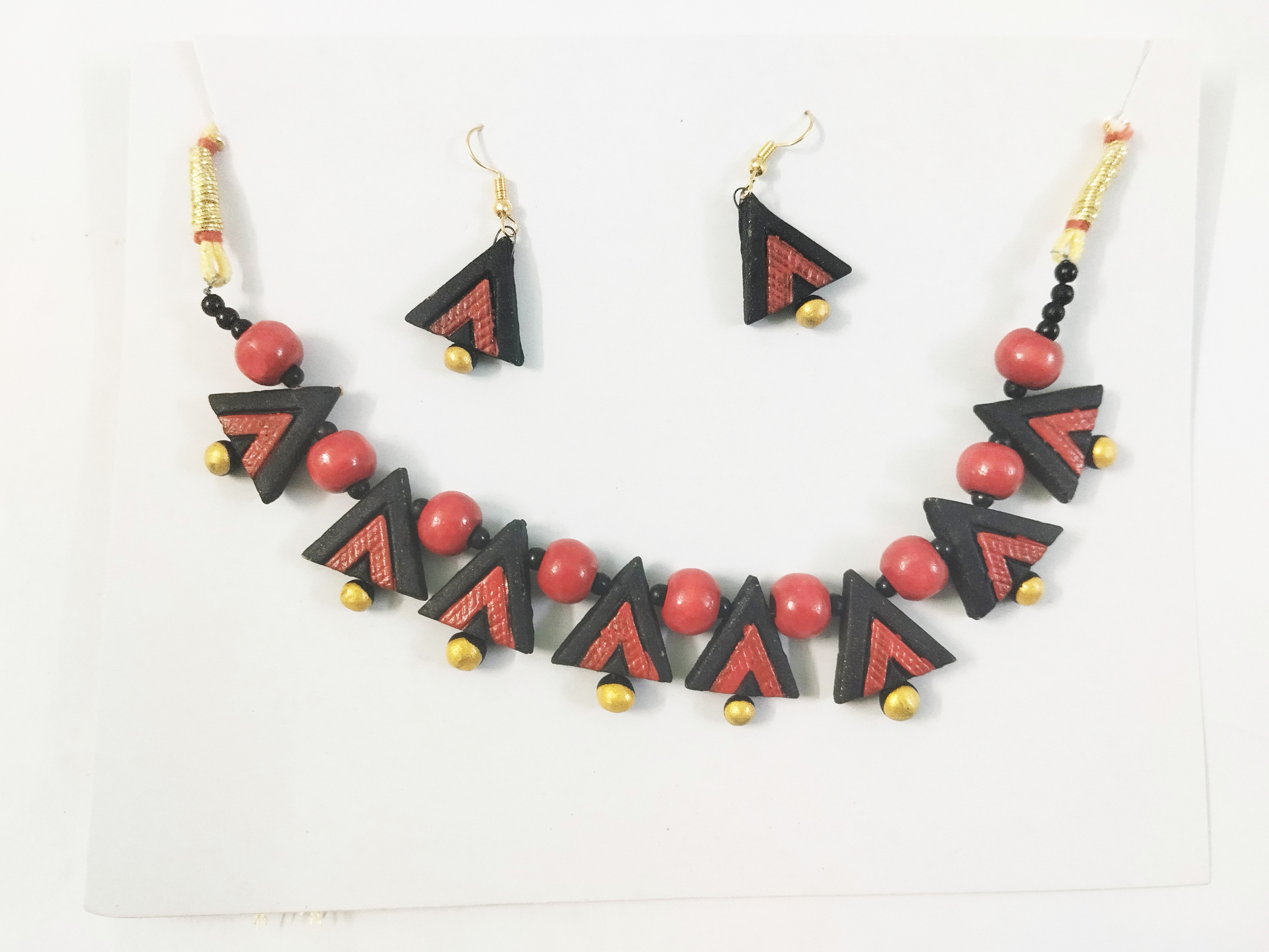 Platone Terracotta Jewellery Necklace Set with Earrings NJ12