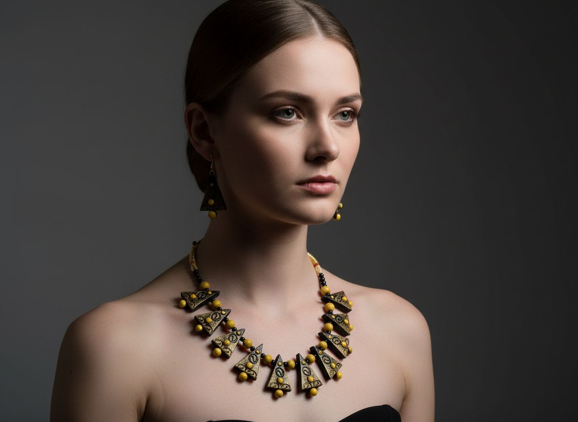 Platone Terracotta Jewellery Necklace Set with Earrings NJ14