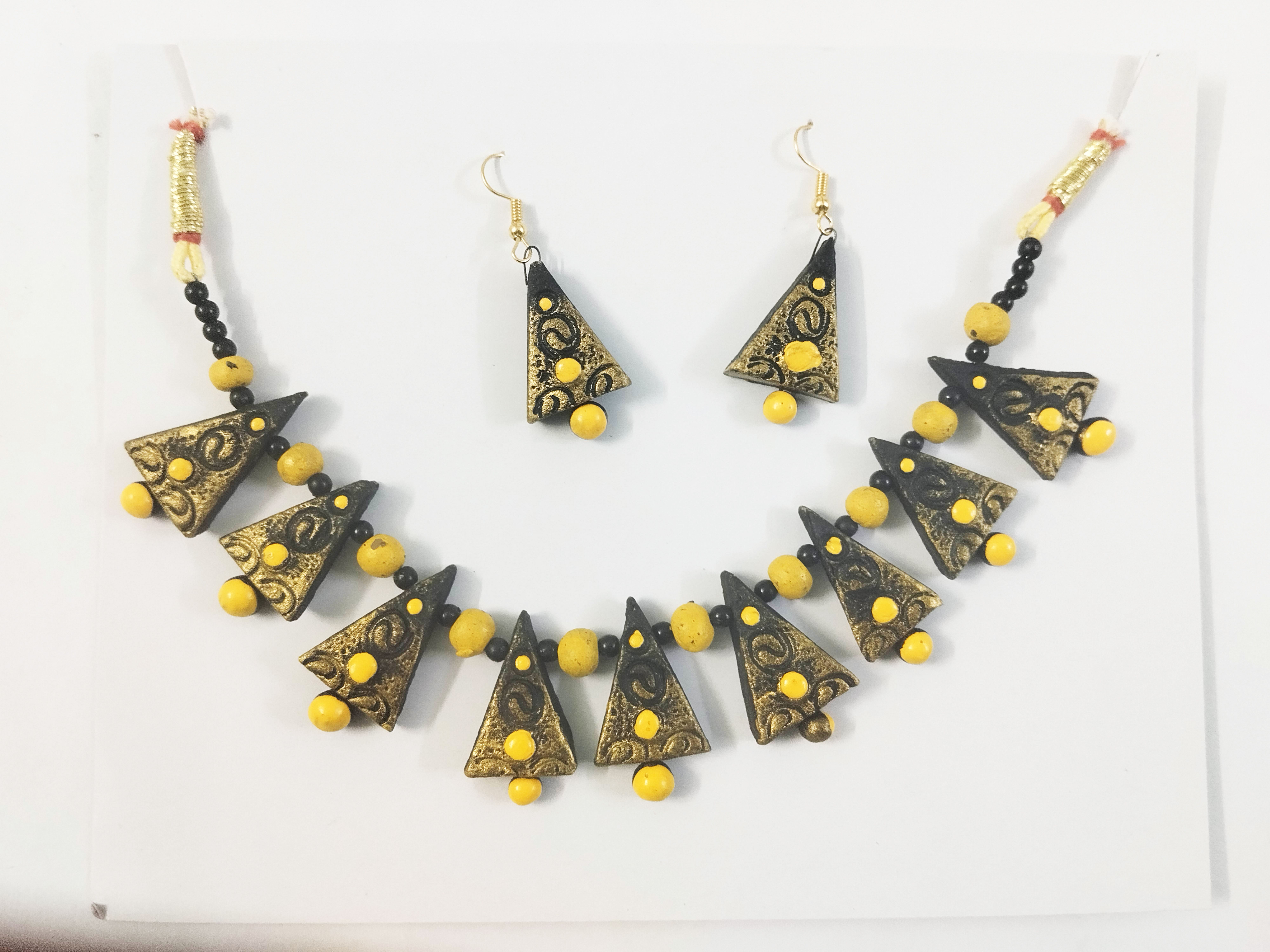 Platone Terracotta Jewellery Necklace Set with Earrings NJ14