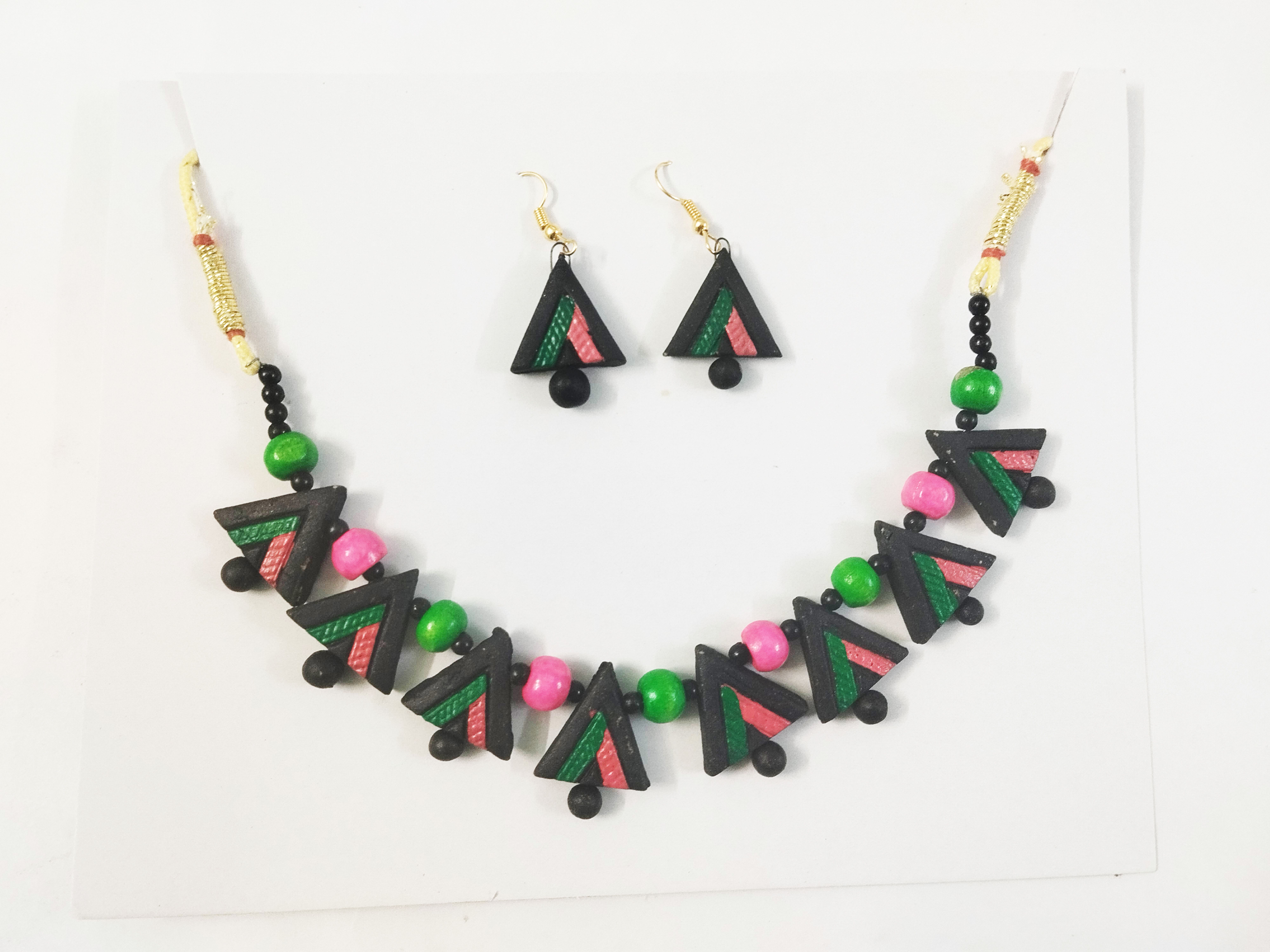 Platone Terracotta Jewellery Necklace Set with Earrings NJ16