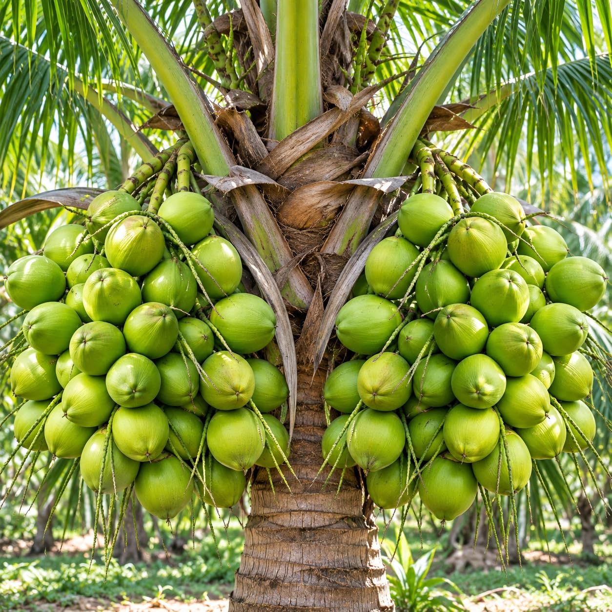 Platone Kerala Coconut Tree Plant Dwarf Green Fruit .