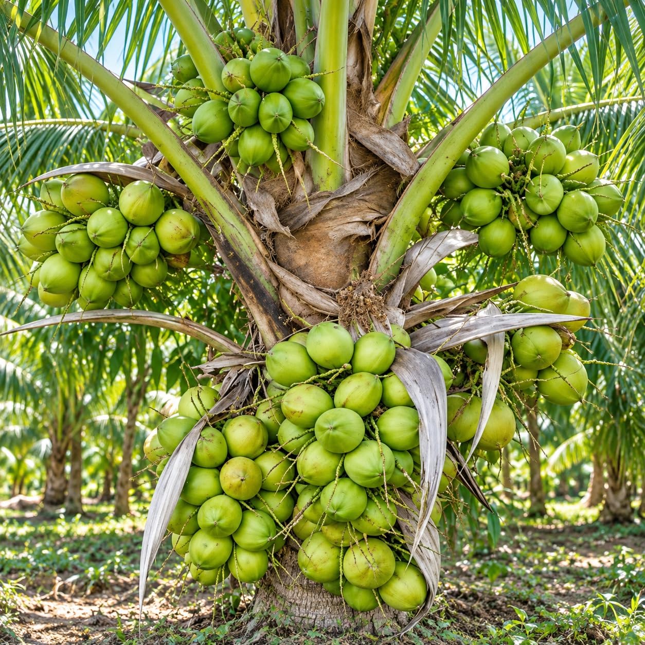 Platone Kerala Coconut Tree Plant Dwarf Green Fruit .