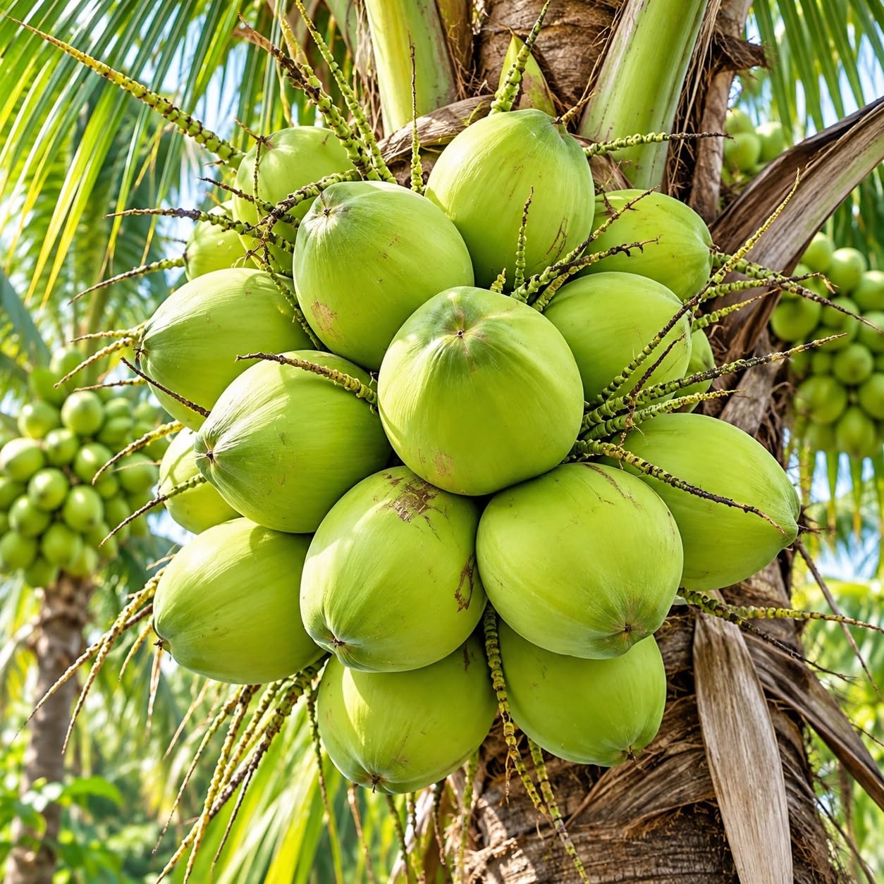 Platone Kerala Coconut Tree Plant Dwarf Green Fruit .