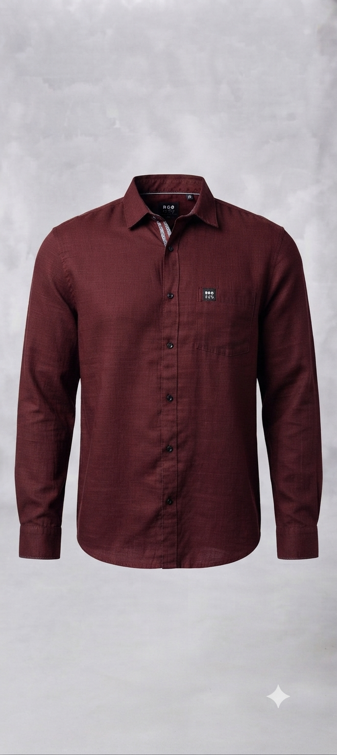 Classic Maroon Long-Sleeve Shirt