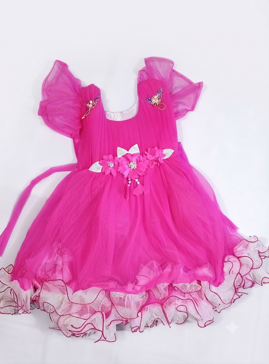 Kids net frock design
