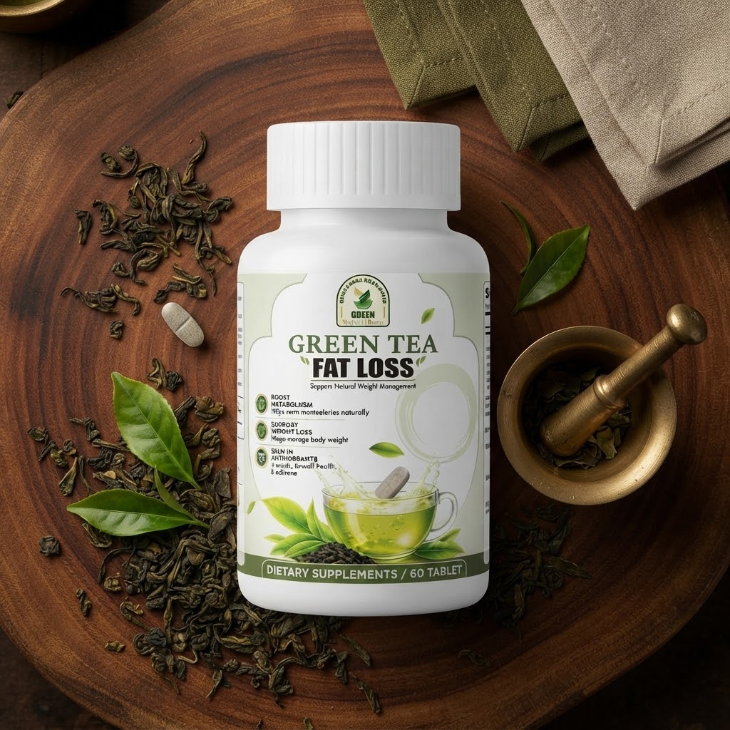 (Feature-Focused): Green Tea Weight Loss Supplement with Antioxidants & Metabolism Booster – 60 Tablets