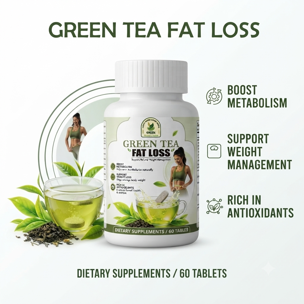 Green Tea Fat Loss Extract Supplement for Weight Management & Metabolism Boost - 60 Tablets