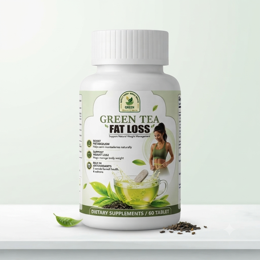 Green Tea Extract Fat Loss Supplement - Boosts Metabolism & Weight Loss Support - 60 Tablets