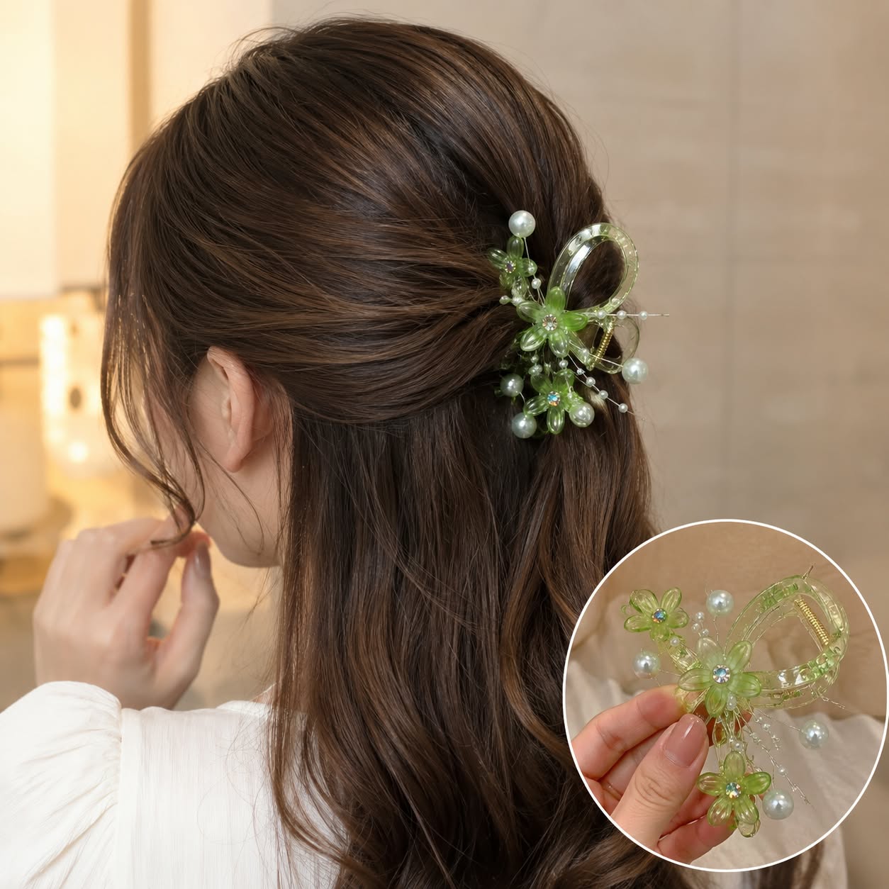 Floral hair clip