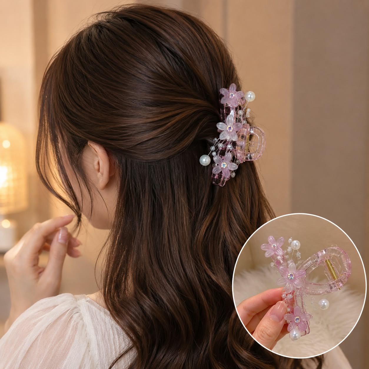 pink hair clip
