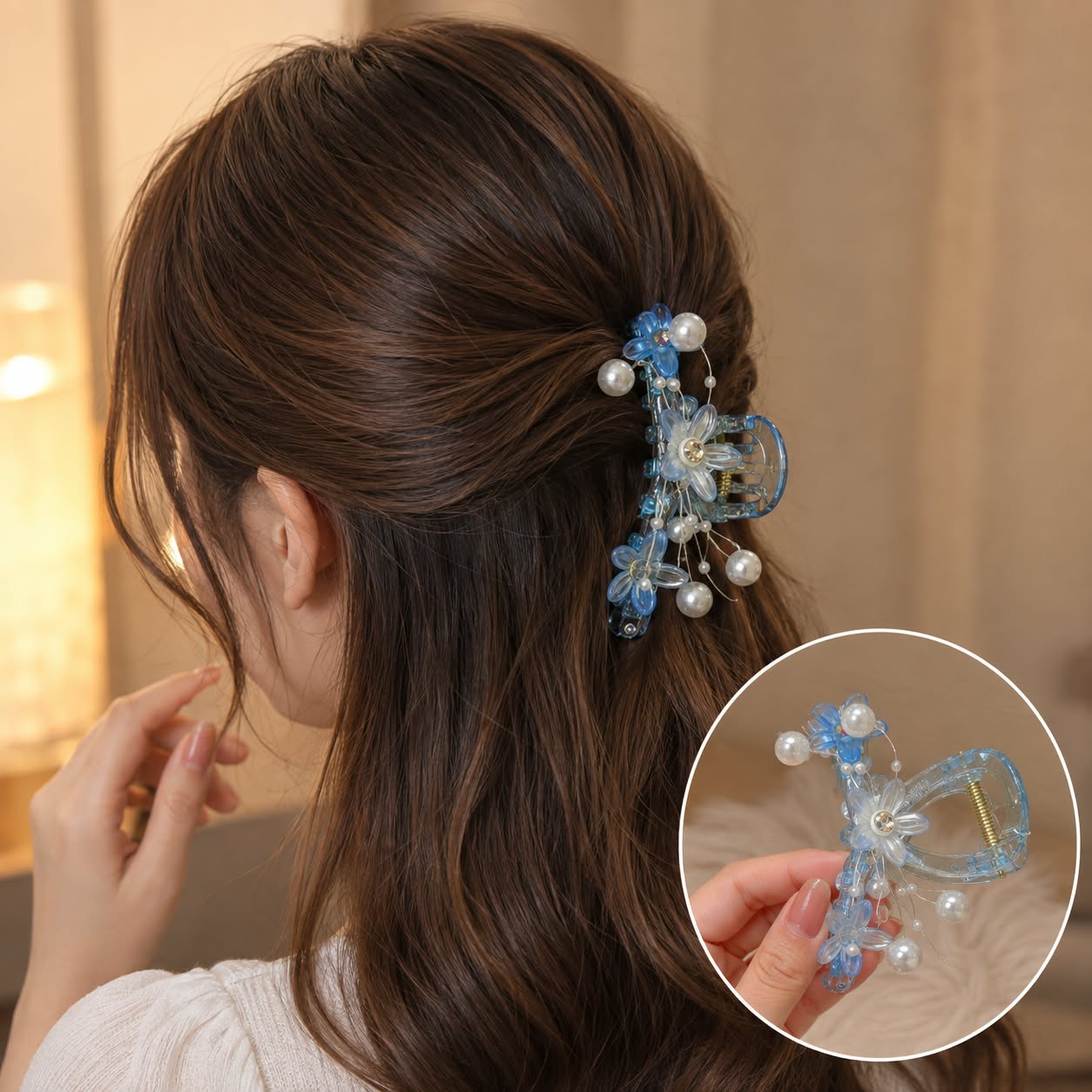 blue hair clip