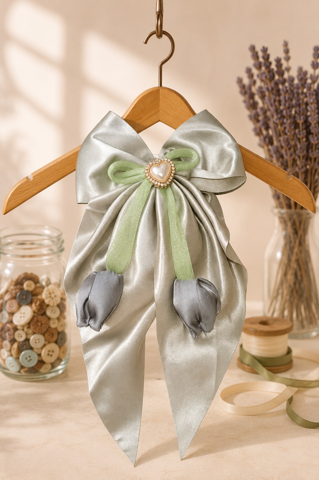 gray tulip bow