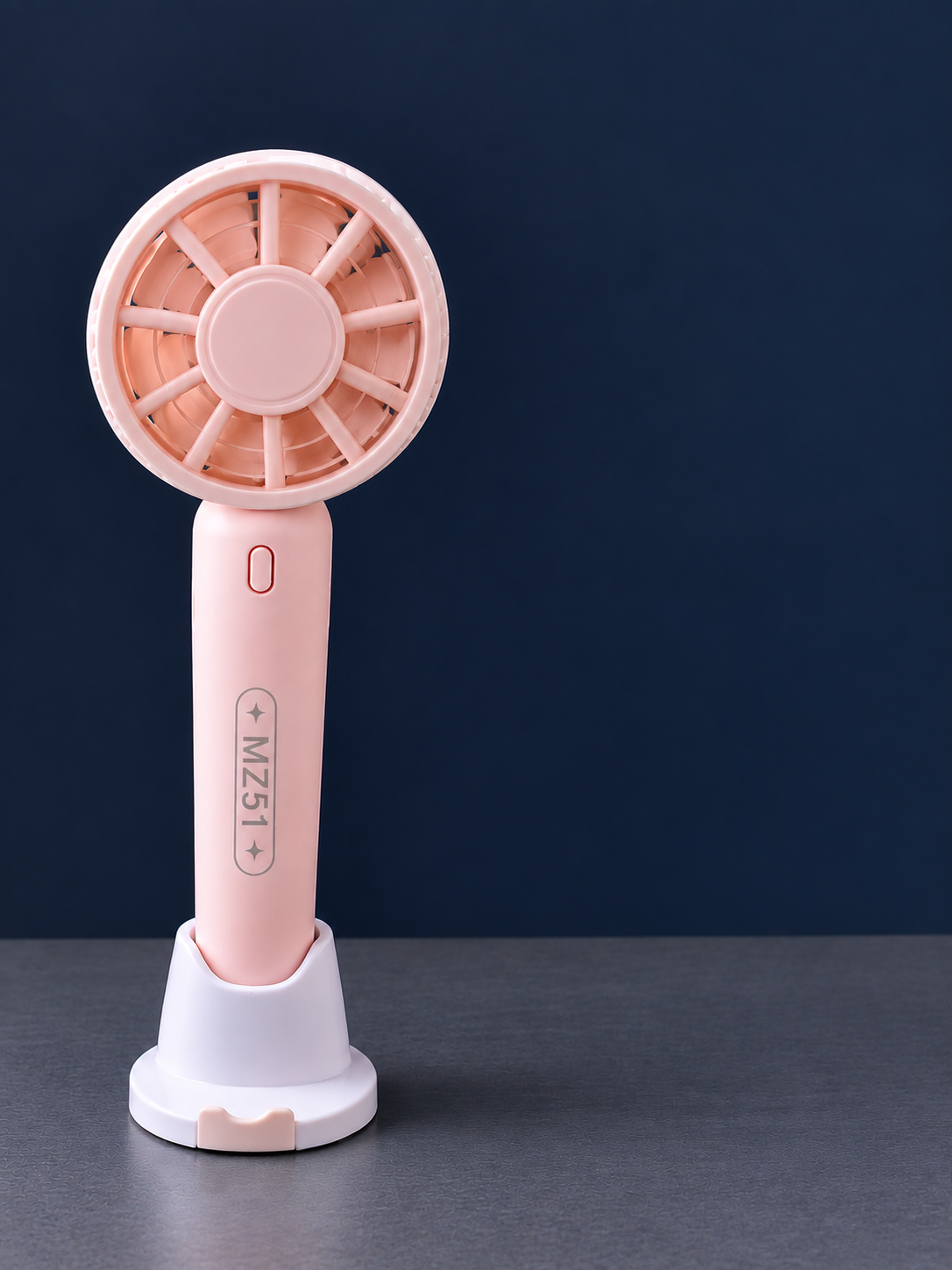 Mini Portable Handheld Fan with Stand, USB Rechargeable, Pink