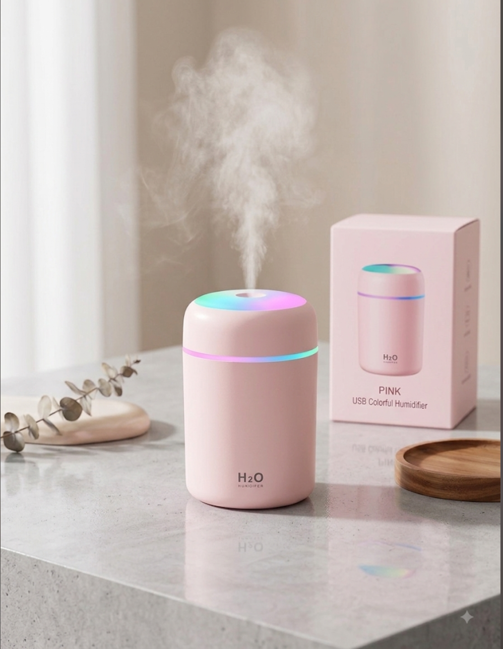 HUMIDIFIER Mini Portable USB Humidifier Colour Pink