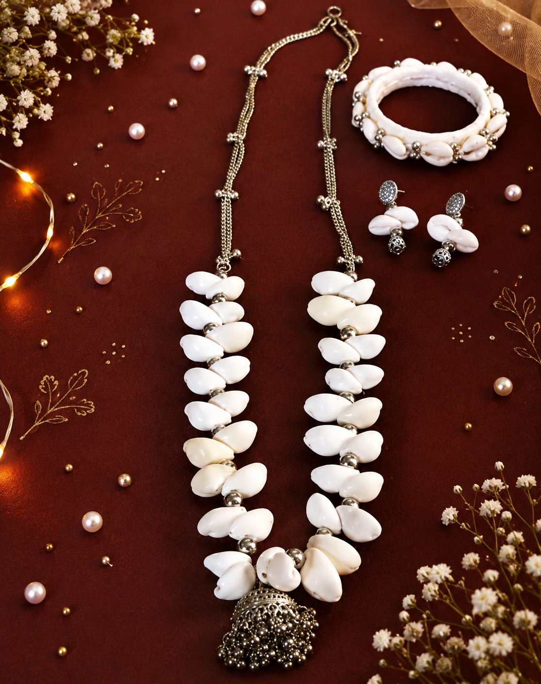 Handmade cowrie jewellery