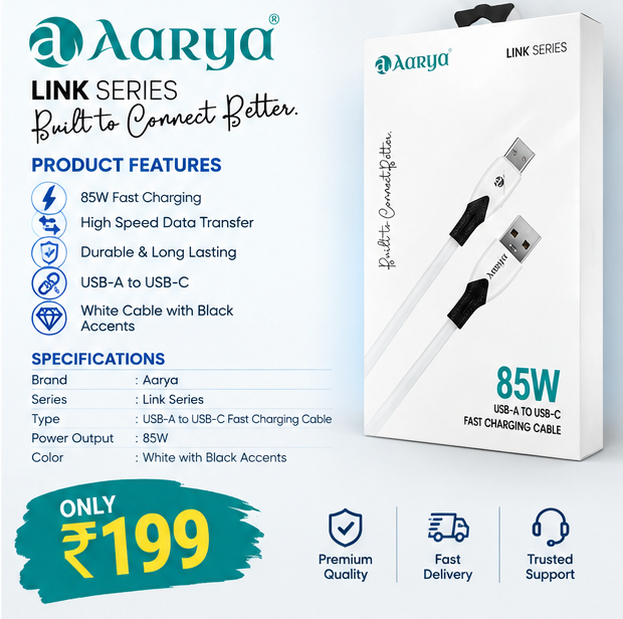 85W TYPE C Data Cable (Fast Charging)