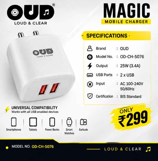 OUD NORMAL V8 CHARGER 3.4A (FAST CHARGING)