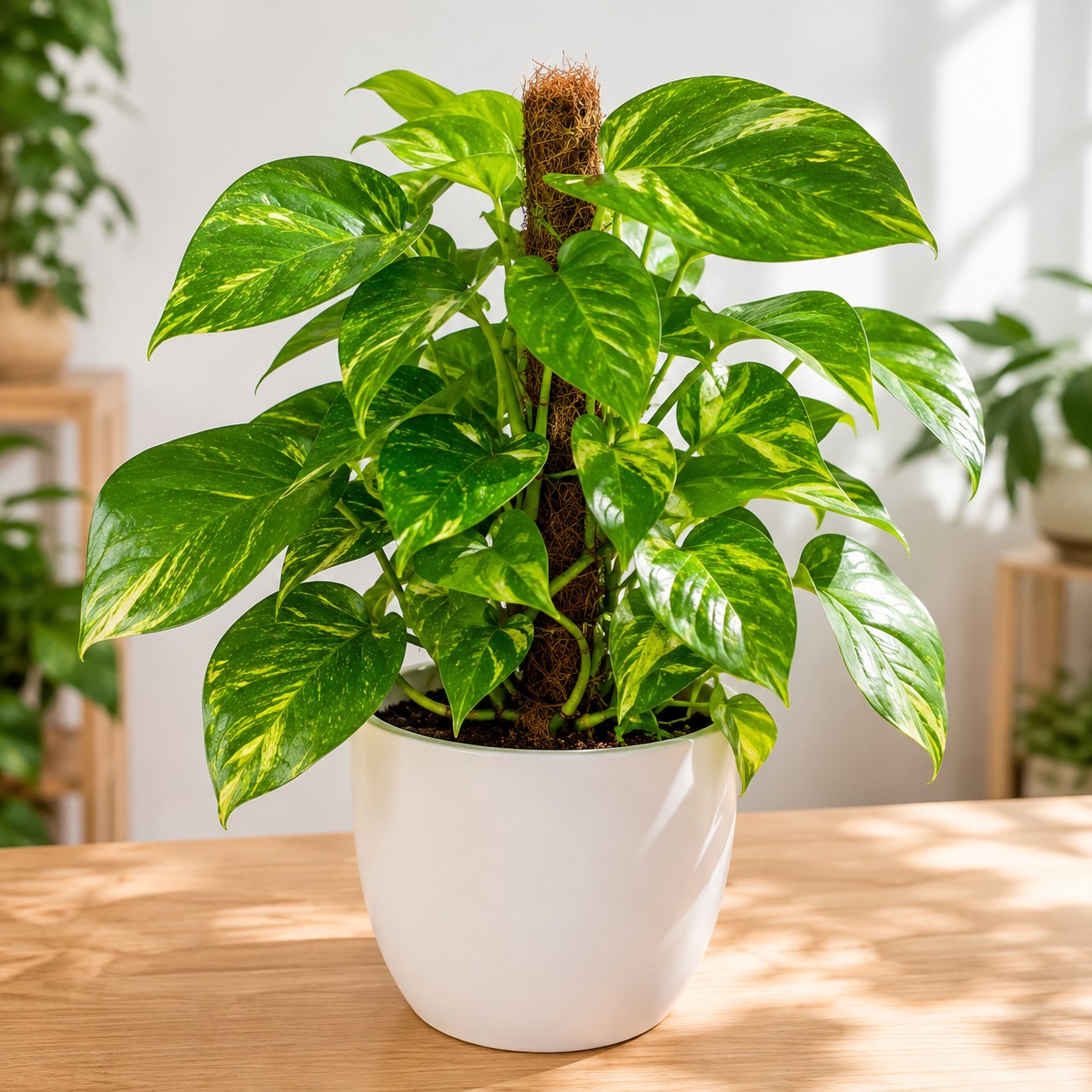 Money plant live for indoor big leaf pack of 1 with moss stick