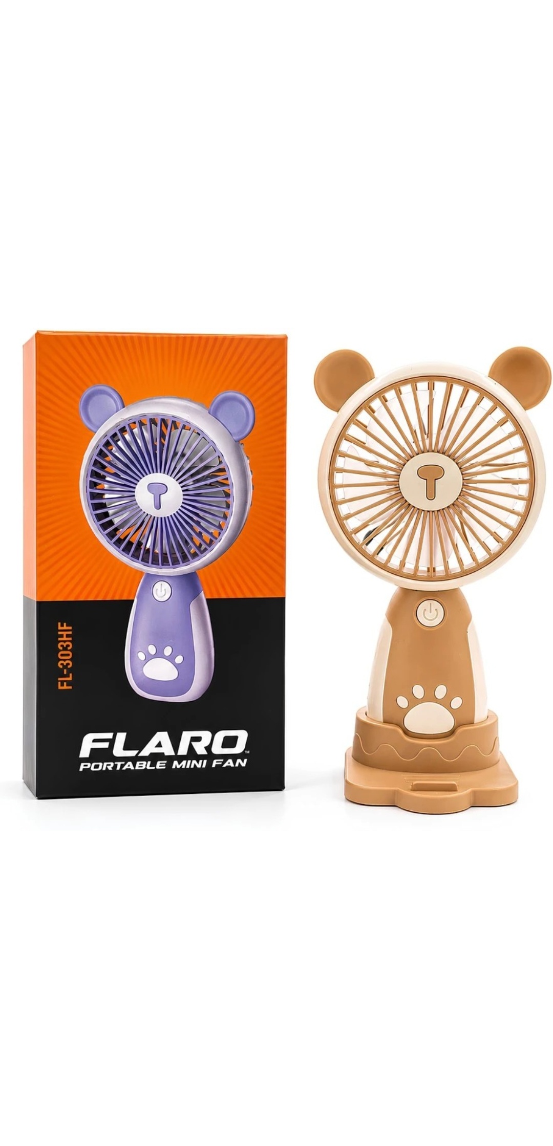 Portable Mini Fan with Bear Ears – Rechargeable Handheld & Table Fan