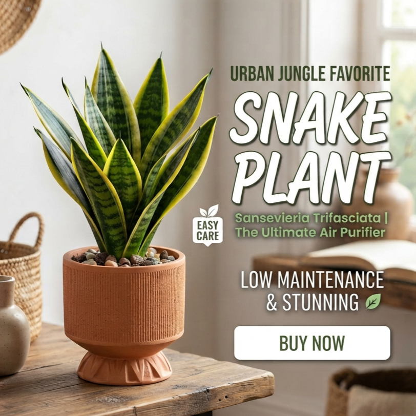 Green Nursery Dwarf Snake Plant (Golden Hahnii) - Low Maintenance Indoor Plant