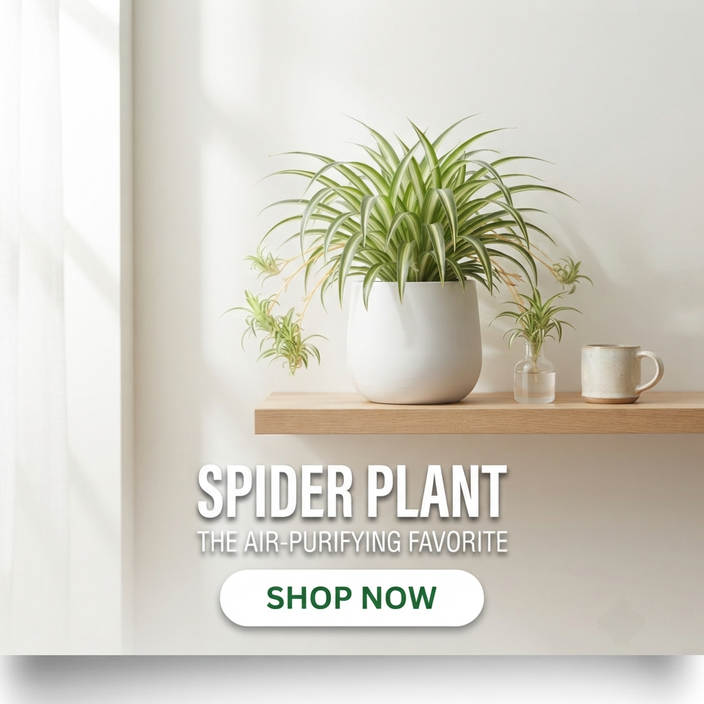 Green Nursery Variegated Spider Plant - Low Maintenance Hanging Plant