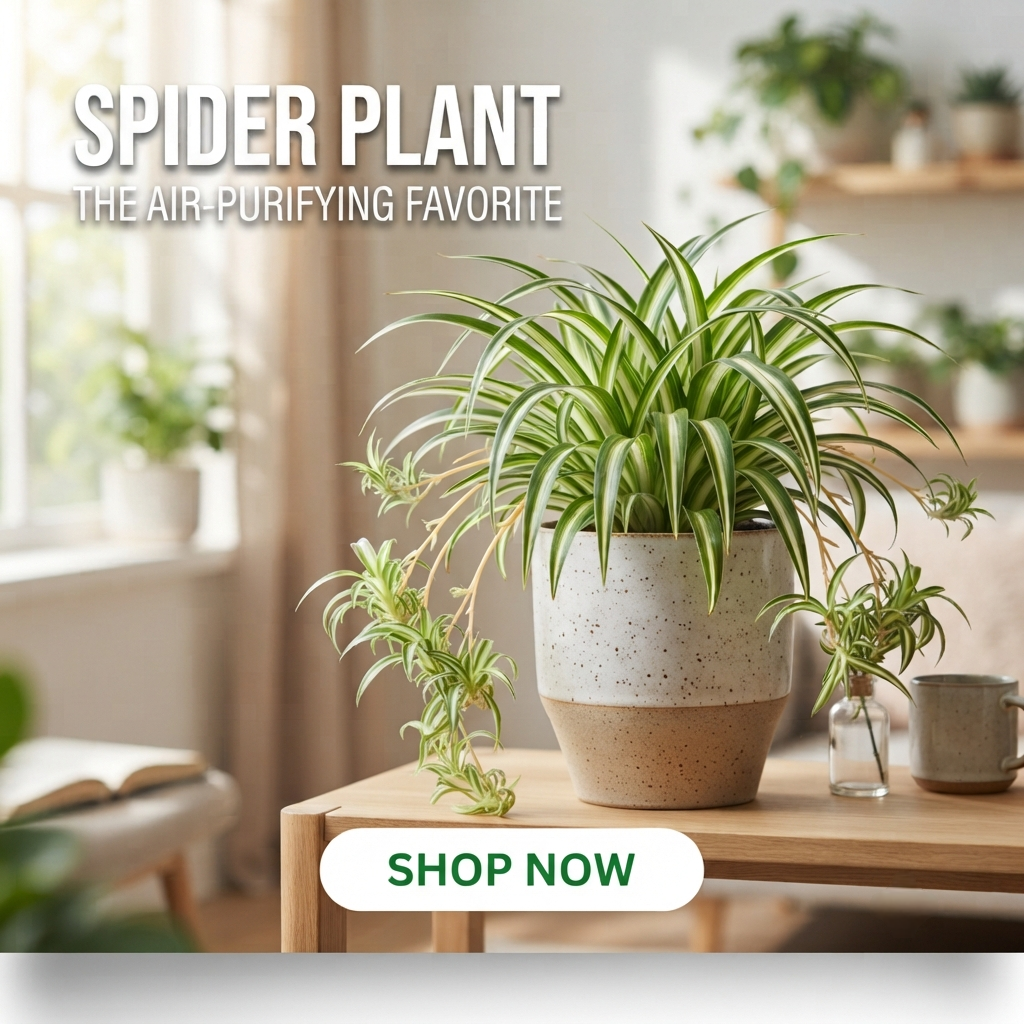 Green Nursery Variegated Spider Plant - Low Maintenance Hanging Plant