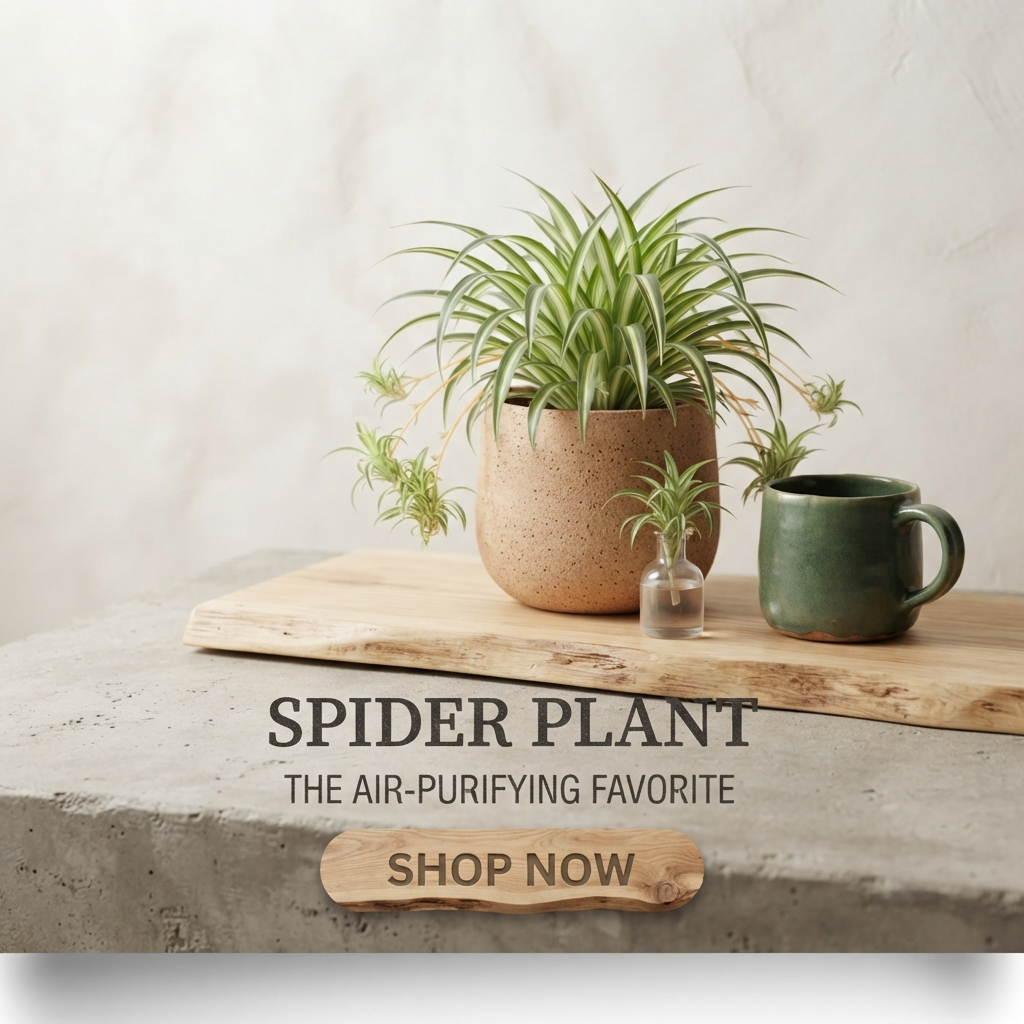 Green Nursery Variegated Spider Plant - Low Maintenance Hanging Plant