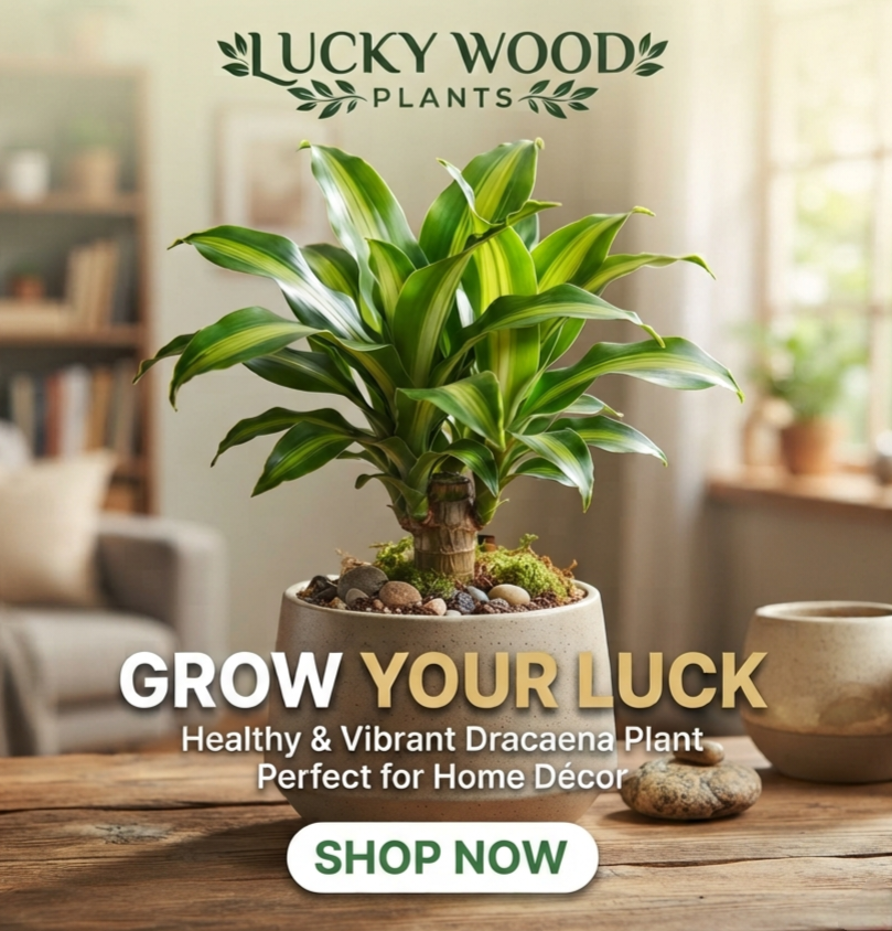 Original Brazilian Lucky Wood Plant - Live Indoor Air Purifying Plant for Home & Office