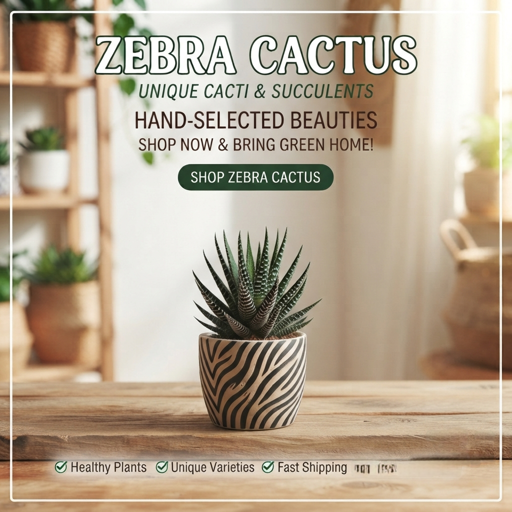 Zebra Cactus Indoor Live Plant, Low Maintenance Succulent (Focuses on buyer benefits)