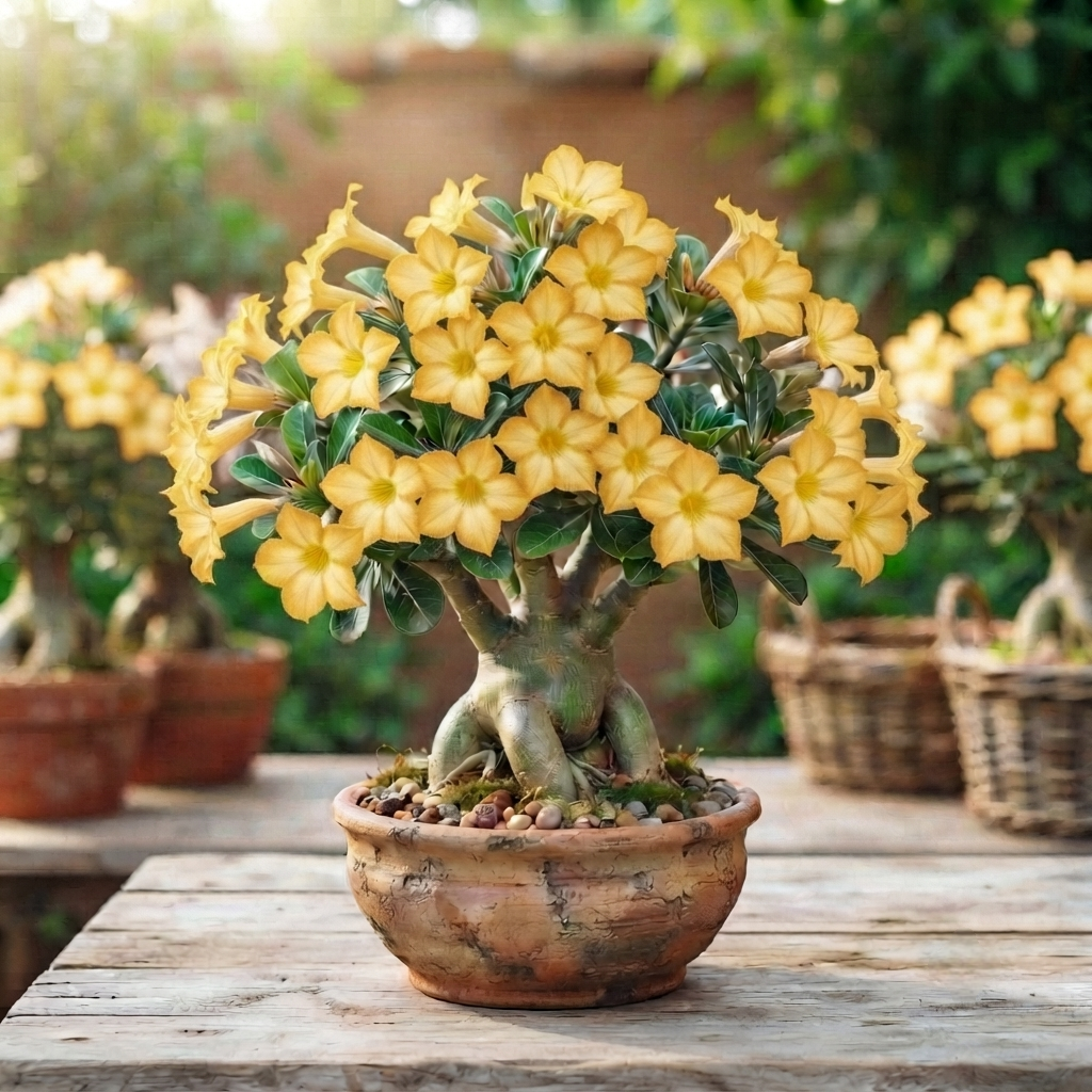 Green Nursery Rare Yellow Adenium (Desert Rose) Indoor/Outdoor Live Plant