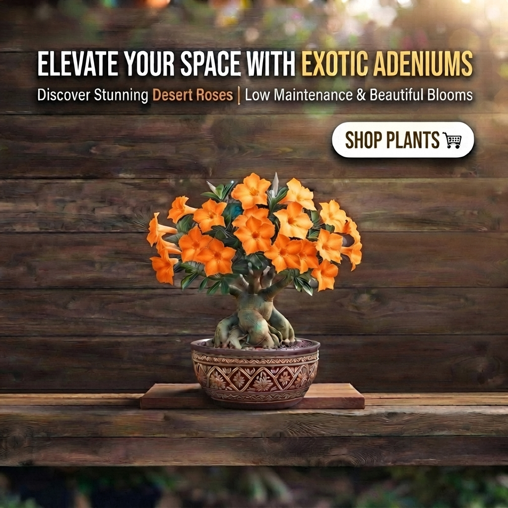 Green Nursery Rare Yellow Adenium (Desert Rose) Indoor/Outdoor Live Plant